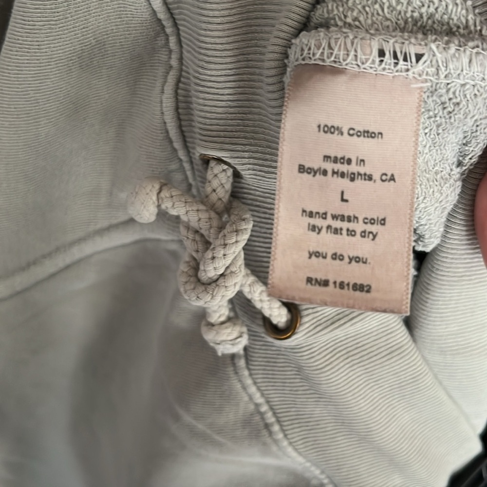 perfectwhitetee French Terry Jogger Mint Beige Grey Size Large - Picture 5 of 7